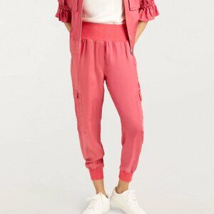 ✨ SALE✨Cinq a Sept 5a7 Giles Pant - Sour Cherry Pink Jogger Satin